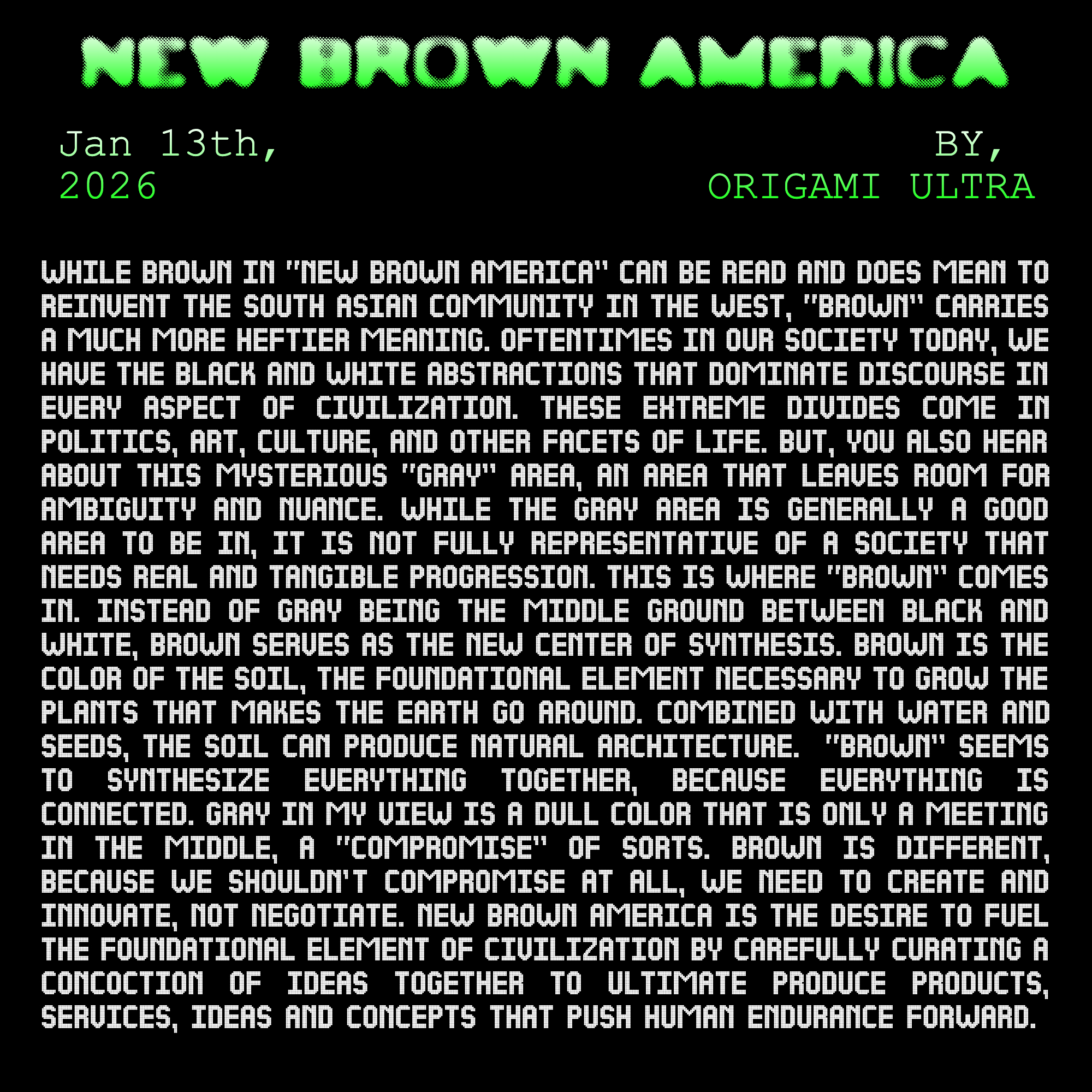New Brown America Statement